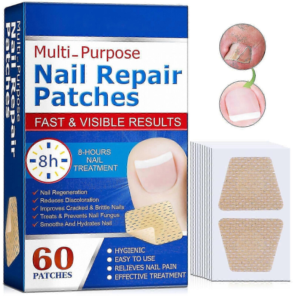 Kikidex (As Show, One Size) Nail Repair Patch, Fungal Nail Treatment, 124 Cracked Nail Repair, Waterproof And Breathable Foot Care Plasters