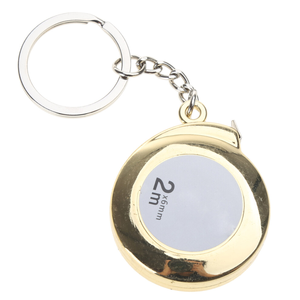 Mini Tape Measure With Keychain 2M Retractable-Gold 7704000091442