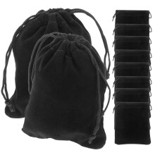 10Pz Borse Velluto Nero Per Gioielli Sacchetto Con Coulisse Pratico