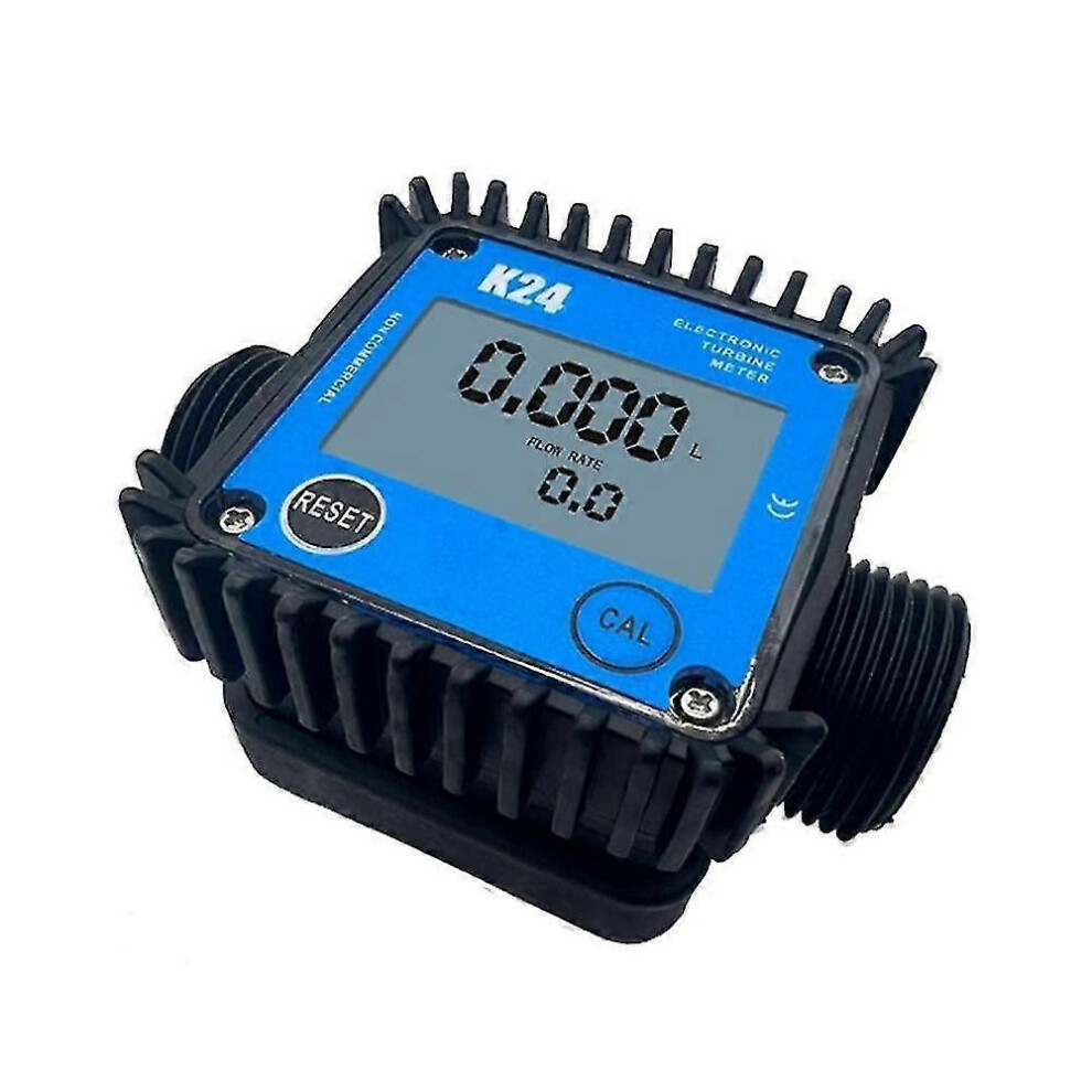 Kikidex (As Show, One Size) Lcd Fuel Flow Meter K24 For Turbine Digital Die-Sel Fuel Flowmeter Favorable Liquid Water Flow Measuring Tools