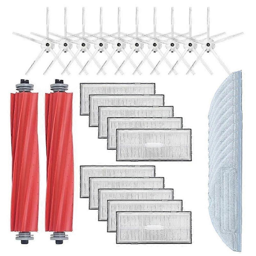 Kikidex (As Show, One Size) For S7 T7 T7s Plus Hepa Filter Detachable Rubber Main Brush Mop Cloth Pads Side Brush Vacuum Cleane