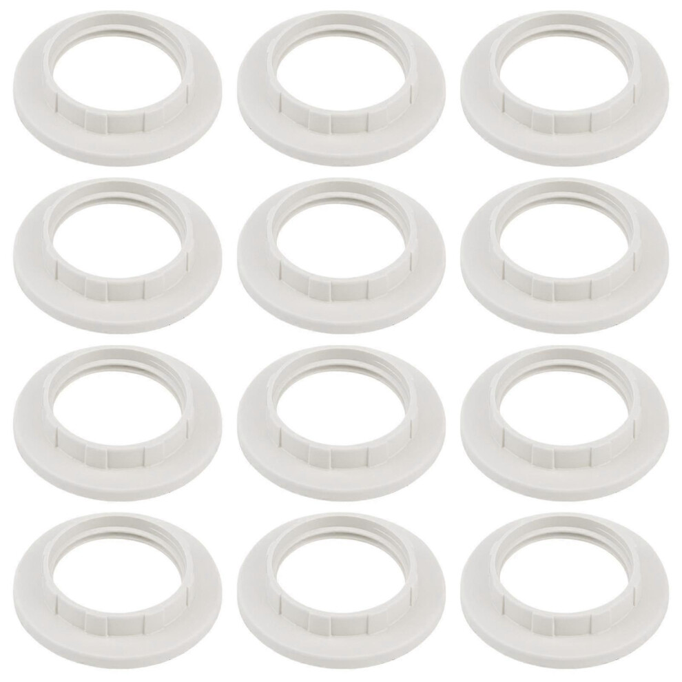 Kikidex (As Show, One Size) 12Pcs E14 Lampshade Reducer Ring For Bedside Plastic Desk Lamp Home Office White