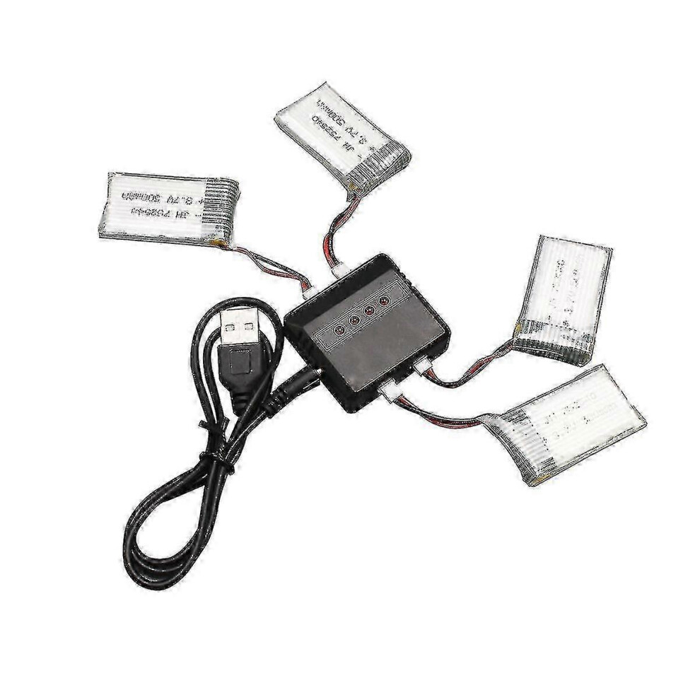 Kikidex (As Show, One Size) 4Pcs 3.7V 500Mah Rechargeable Lipo Battery With Charger For Syma X5c / X5sc Rc Quadcopter - Xc