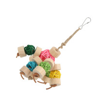 Juguete mordedor colorido para loro Sepak Takraw tronco