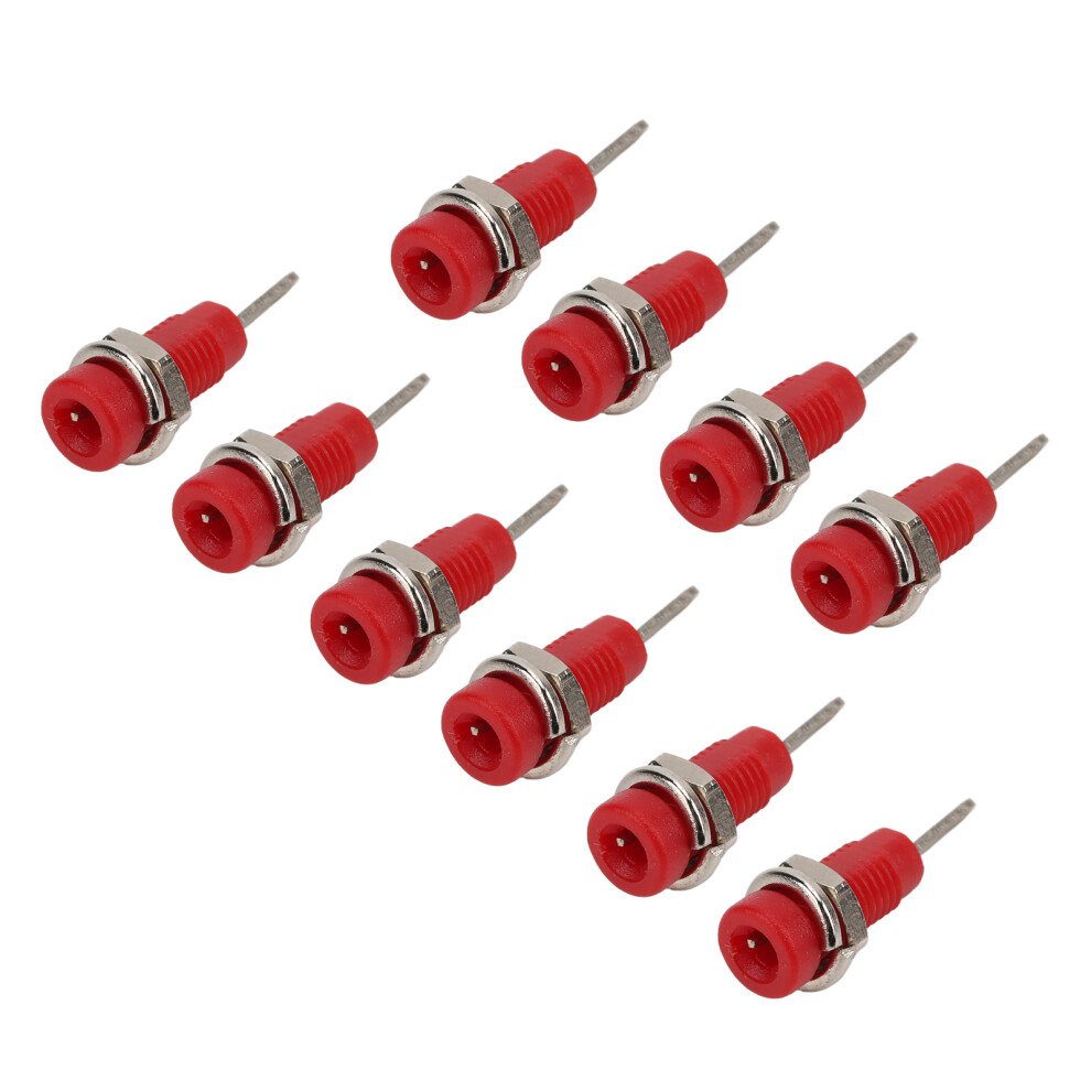10 Pack Banana Jack Panel Socket Plug 2Mm Red For Electronic Instruments 7901357711942
