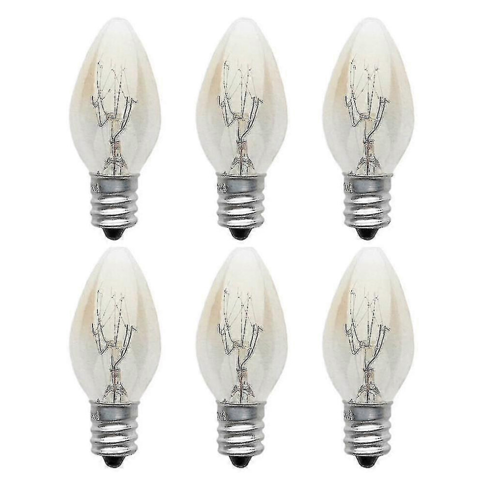Kikidex (As Show, One Size) 10Pcs E12 Light Bulb 220V-240V 10W C7 Bulb Warm Filament Light Incandescent Bulb/Tungsten Bulb Candle Light-Hy White