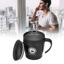 Tragbarer Edelstahl-Kaffeebecher 330ml Schwarz – Heiß & Isoliert