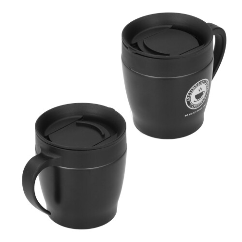 Tazza da caffè 330 ml nera 9,610,3 cm con manico portatile 2