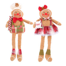 2-teiliges Plüsch-Lebkuchenmann-Puppen-Set-Langbeiniger Gingerbr