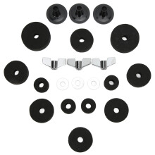 21 Pcs Cymbal Accessories Set Felt Sleeves Washers Wing Nuts for Hi Hat Clutch Black