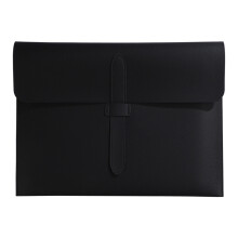 Letter Size Leather Document Case for Business Meetings-Black