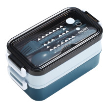 Thermal Lunch Container With Secure Design Portable Handle-Blue