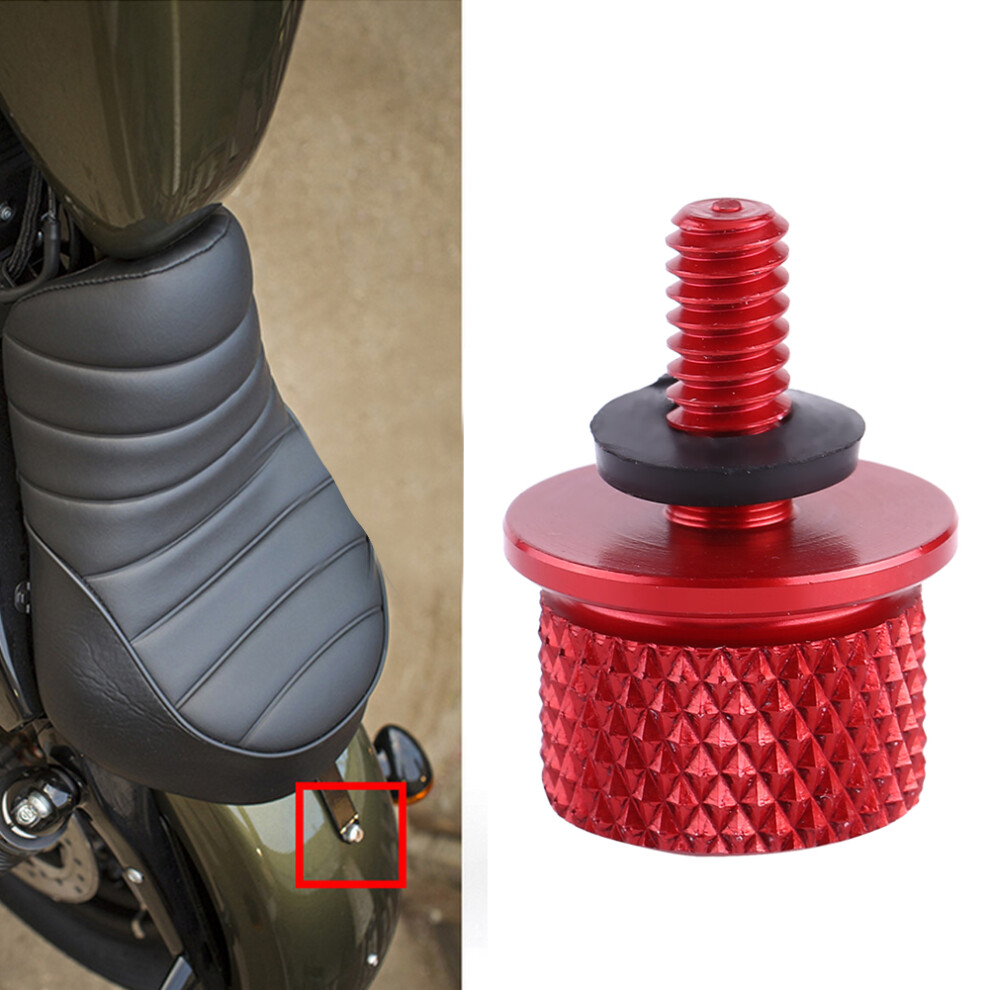 Motorcycle Aluminum Rear Seat Bolt Screw 1/4''(6Mm) Thread Universal Red 4311357719276