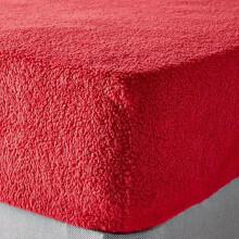 (Red, Double) Super Soft Teddy Bear Fur Sherpa Cuddly Fleece Fitted Sheet Bedding Bed Linen