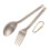 Titanium Tableware Set with Carabiner Storage Sack Flatware for Home & Camping 9