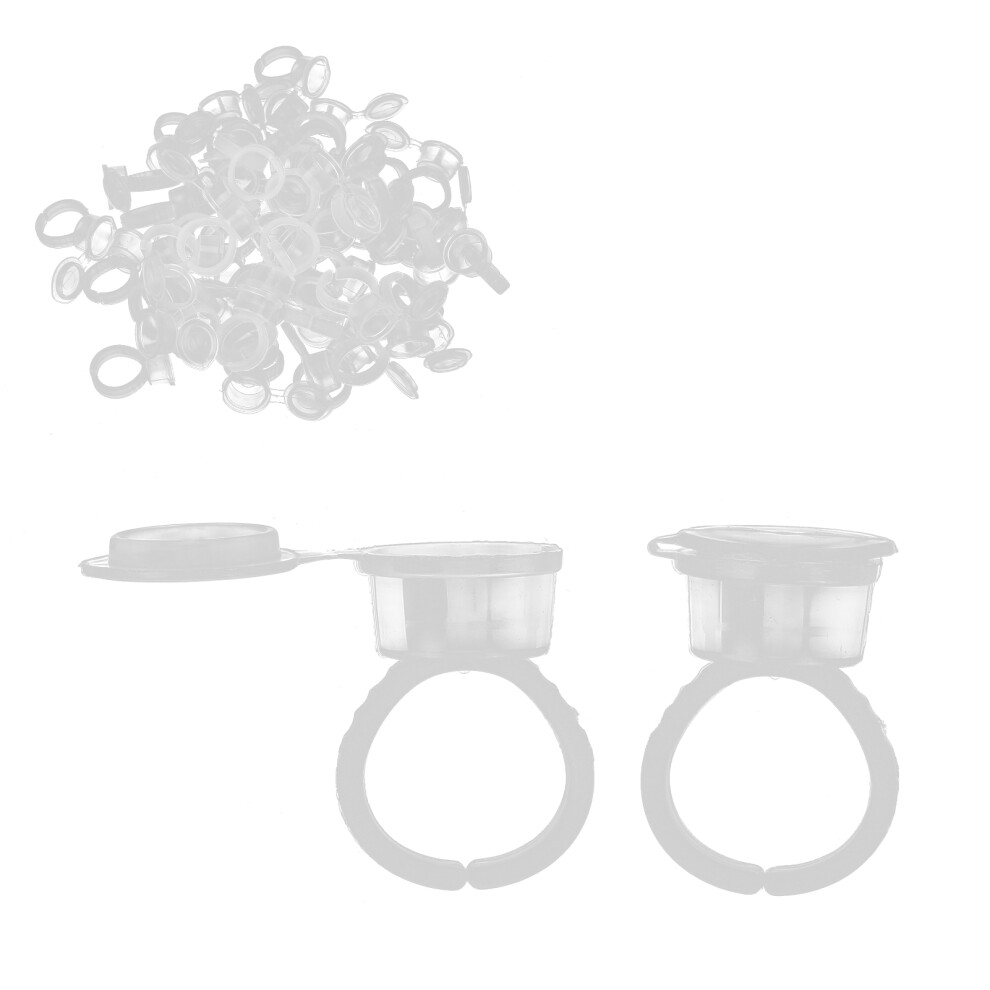50pcs Transparent Disposable Tattoo Pigment Ring Cups, 15mm Diameter