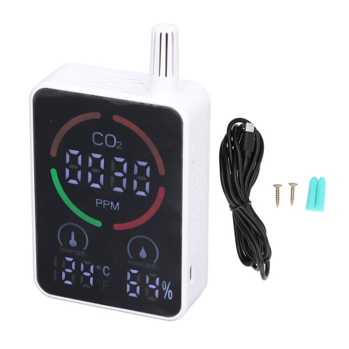 Détecteur de CO2 Modèle 2000 mAh 14,1  8  3,5 cm Blanc 1