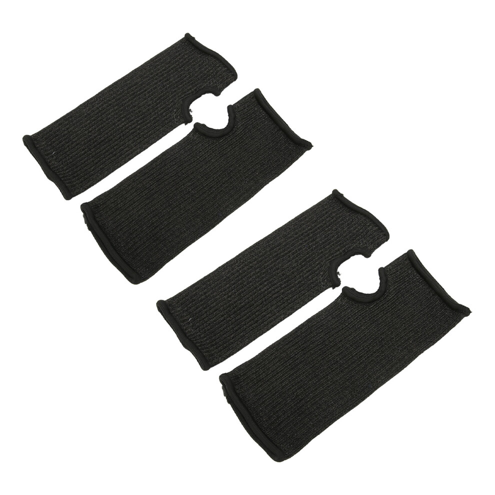 4Pcs Level 5 Cut Resistant Sleeves Black, Thickened Anti Scratch Arm Guards 8361357721188