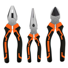 3Pcs Pliers Set, Rust-Proof Steel Electrician Pliers With Non-Slip Handle, 8-In Combo, 6-In Diagonal, 6-In Long Nose