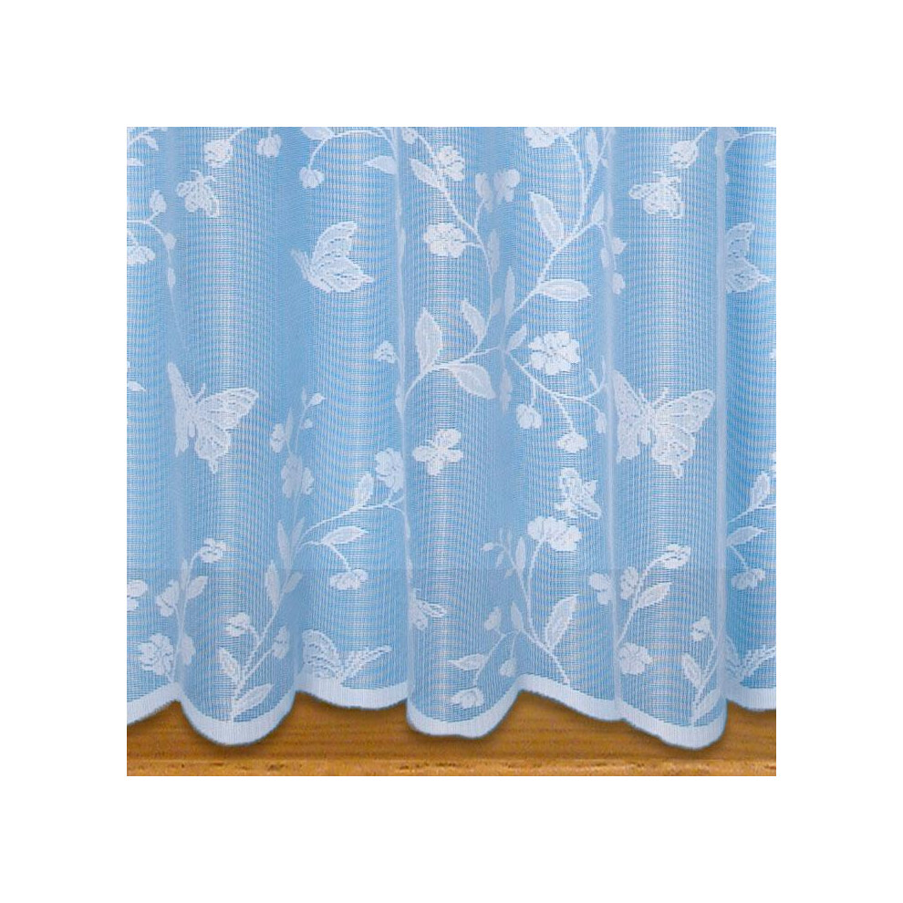 (122cm (48"), 4m) Butterfly White Net Curtains With Scalloped Base-image-OPC-PMQ6KRR-NEW