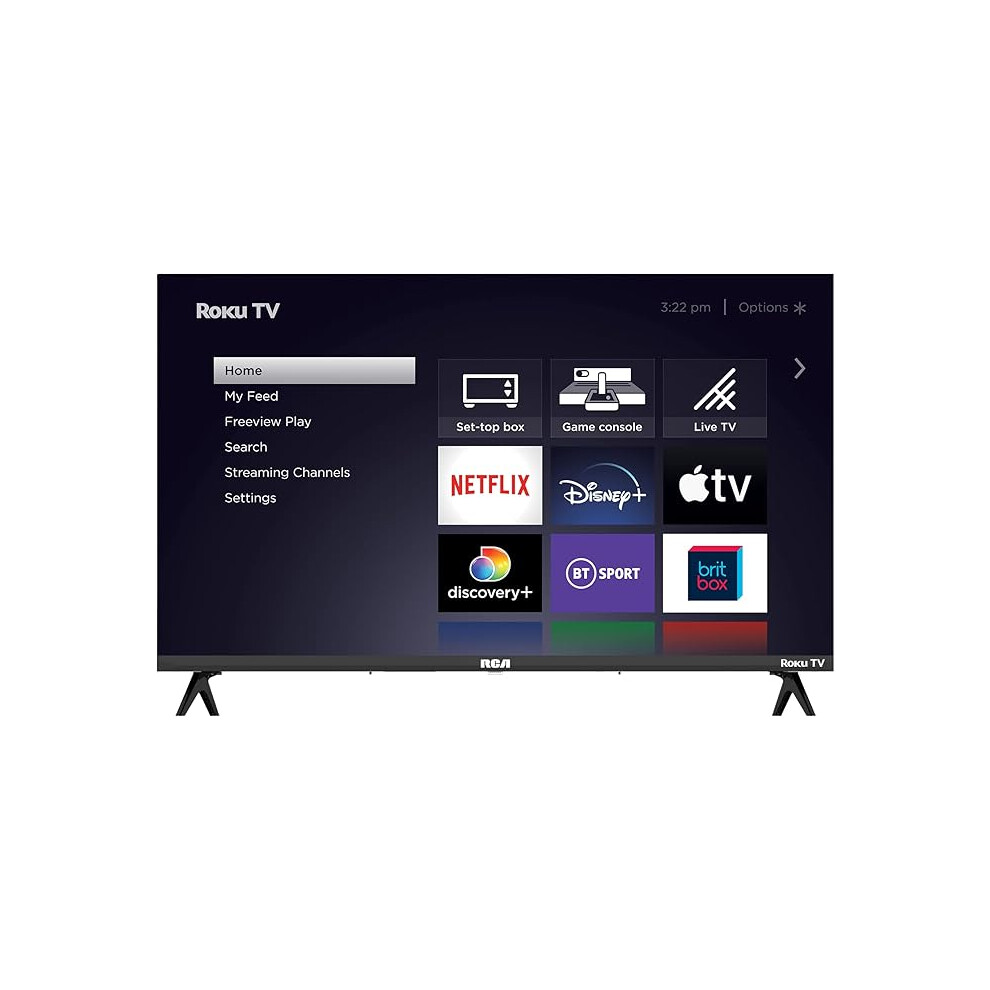Rca Roku Tv 32" Smart Tv, Rk32hn1 32 Inch Hd Tv With Apple Tv+ Bbc Netflix Freeview, Dvb-T2/T Dolby Audio Hdmi Usb, Ideal Television For Small Lounge 1234569878988
