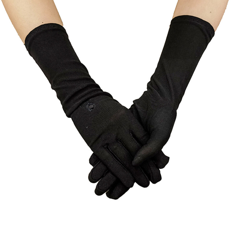 Black Islamic Arab Gloves For Women Sunproof Arm Covering