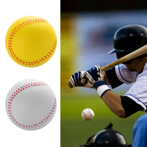 Practice Solid PU Baseball Softballs Training-Yellow 9cm 1