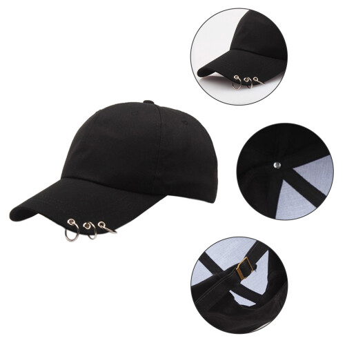 Unisex Low Profile Cotton Baseball Cap Solid Color-Black 2