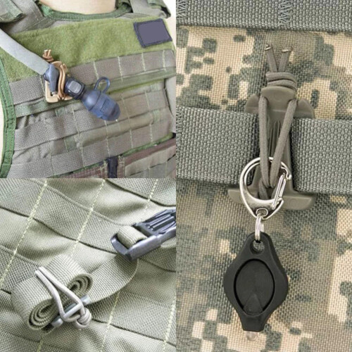 Tactical Gear Clip Molle Web Dominators with Elastic-Black 2
