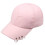 Baseball Cap Unisex Low Profile Solid Color Metal Rings-Pink 1
