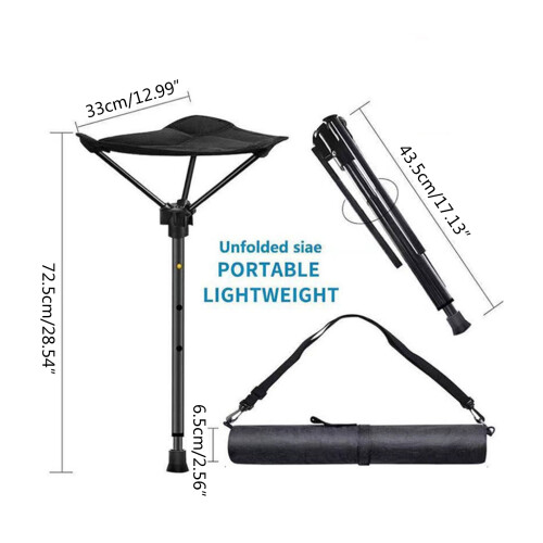 Adjustable Telescopic Foldable Stool Single Leg High Chair Tall 1