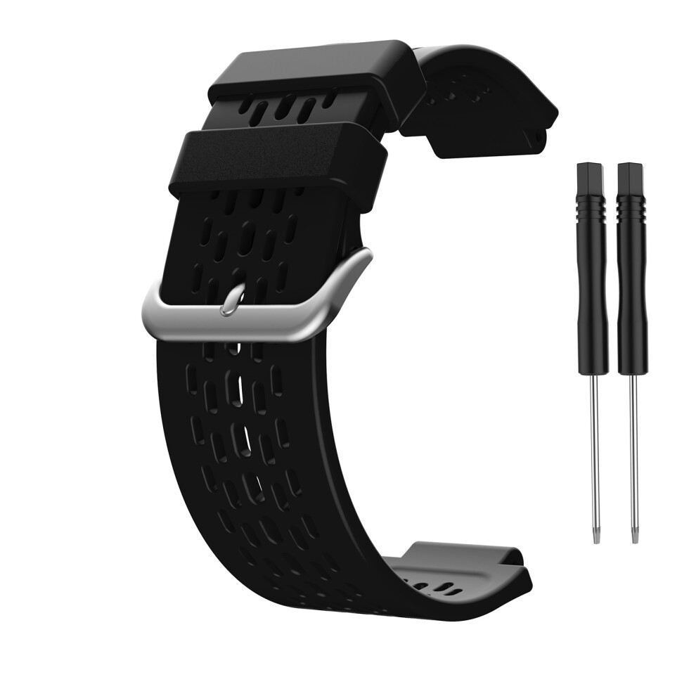 Watchband No Gap Silica Breathable Wristband Belt- Black 7704000096010