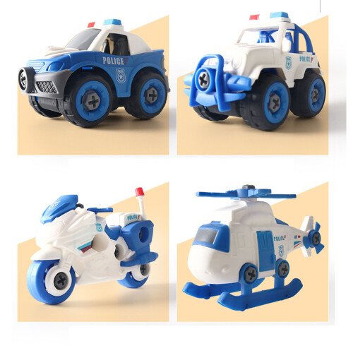 4 Stück Kinder-Polizeifahrzeug-Spielzeug, 1