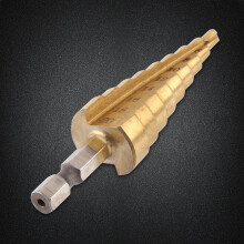 High Speed Steel Titanium Coated Step Drill Bit 4-20mm Hex Shank