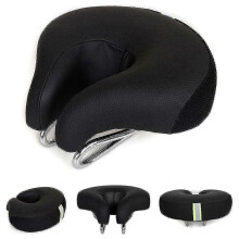 (As show, Blue) Bicycle Saddle No Nose Bicycle Saddle Mountain Bike Thickened Super Soft Cushio