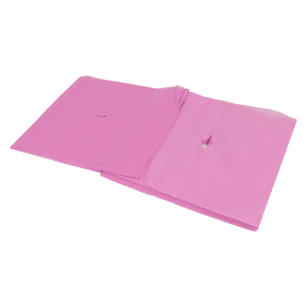 100Pcs Pink Breathable Nonwoven Face Rest Covers 39x39cm for Beauty Salons