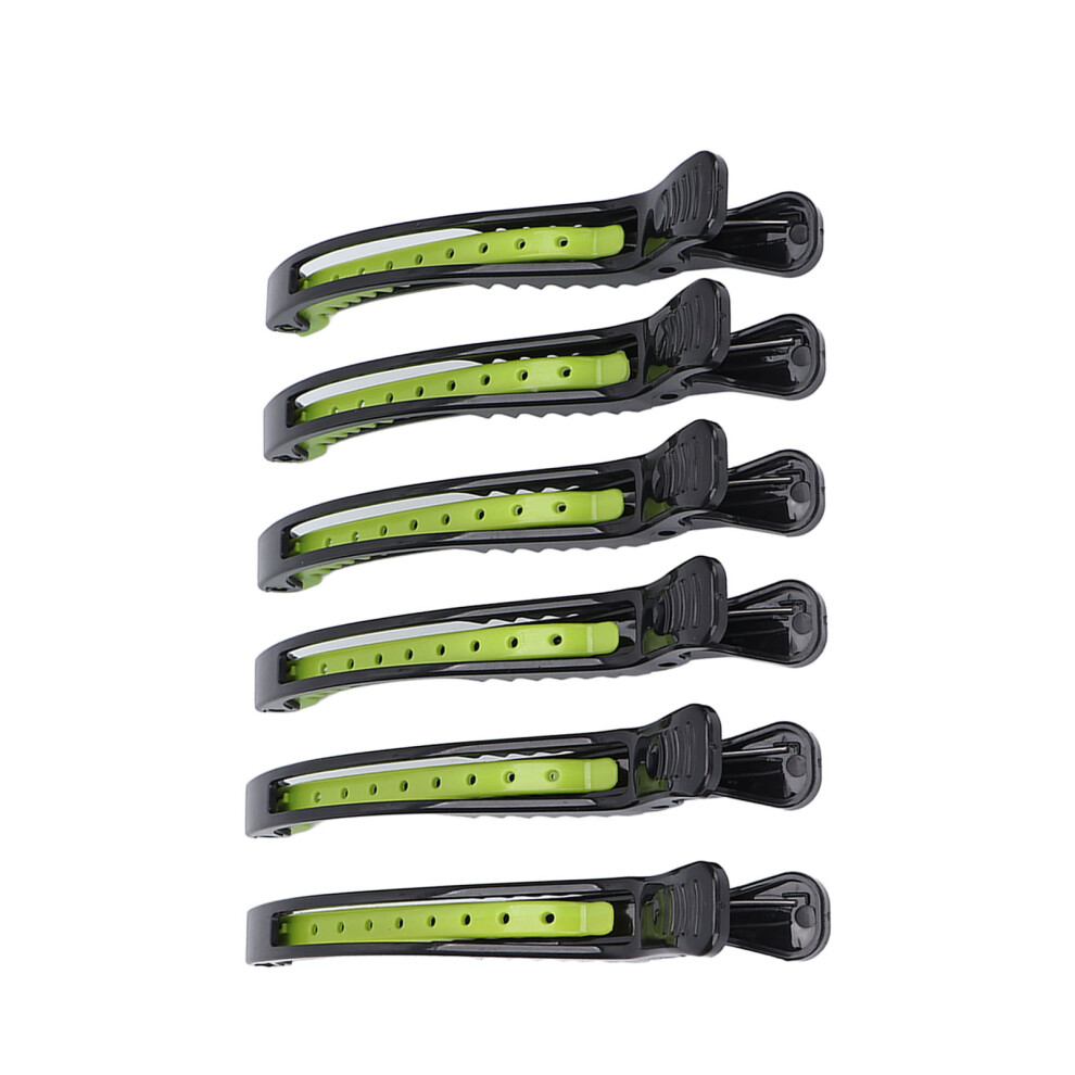 Black/Green 6Pcs Professional Abs Hair Clips For Styling, Haircut & Makeup ( Green)