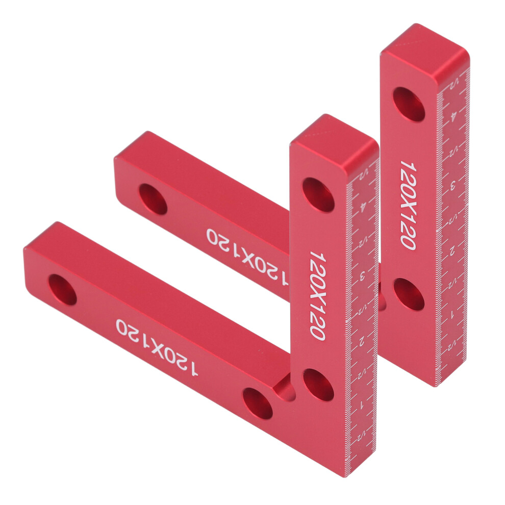 2Pcs Aluminum Alloy Right Angle Clamps 12X12x1.5cm, Red Anodized 6911357727899