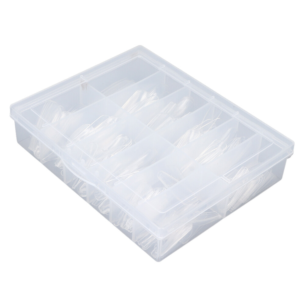 Transparent Acrylic Nail Tips - 240pcs for Salon & Home Breathable ABS