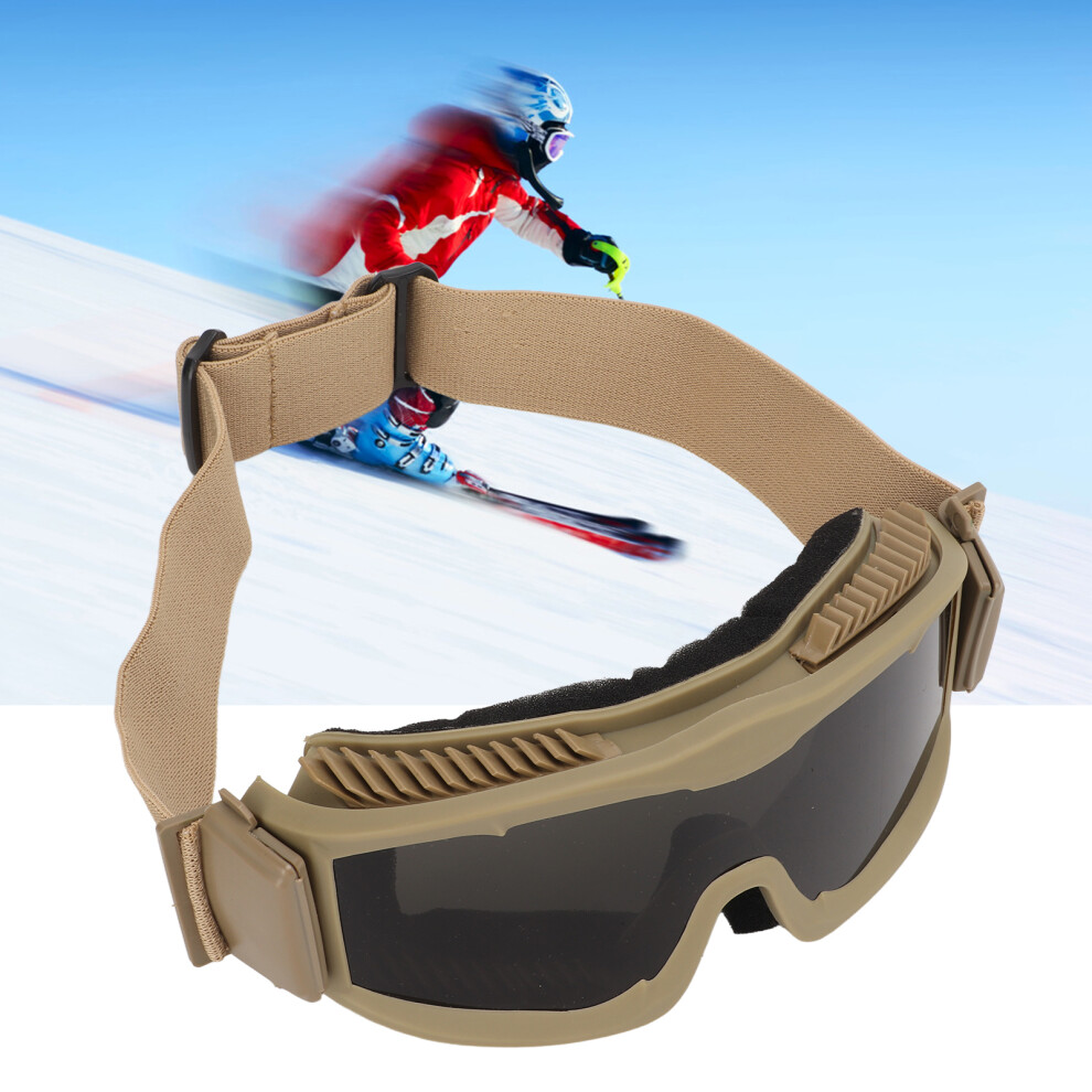 Explosion Proof Outdoor Goggles With Interchangeable Lenses, Khaki 4651357728503