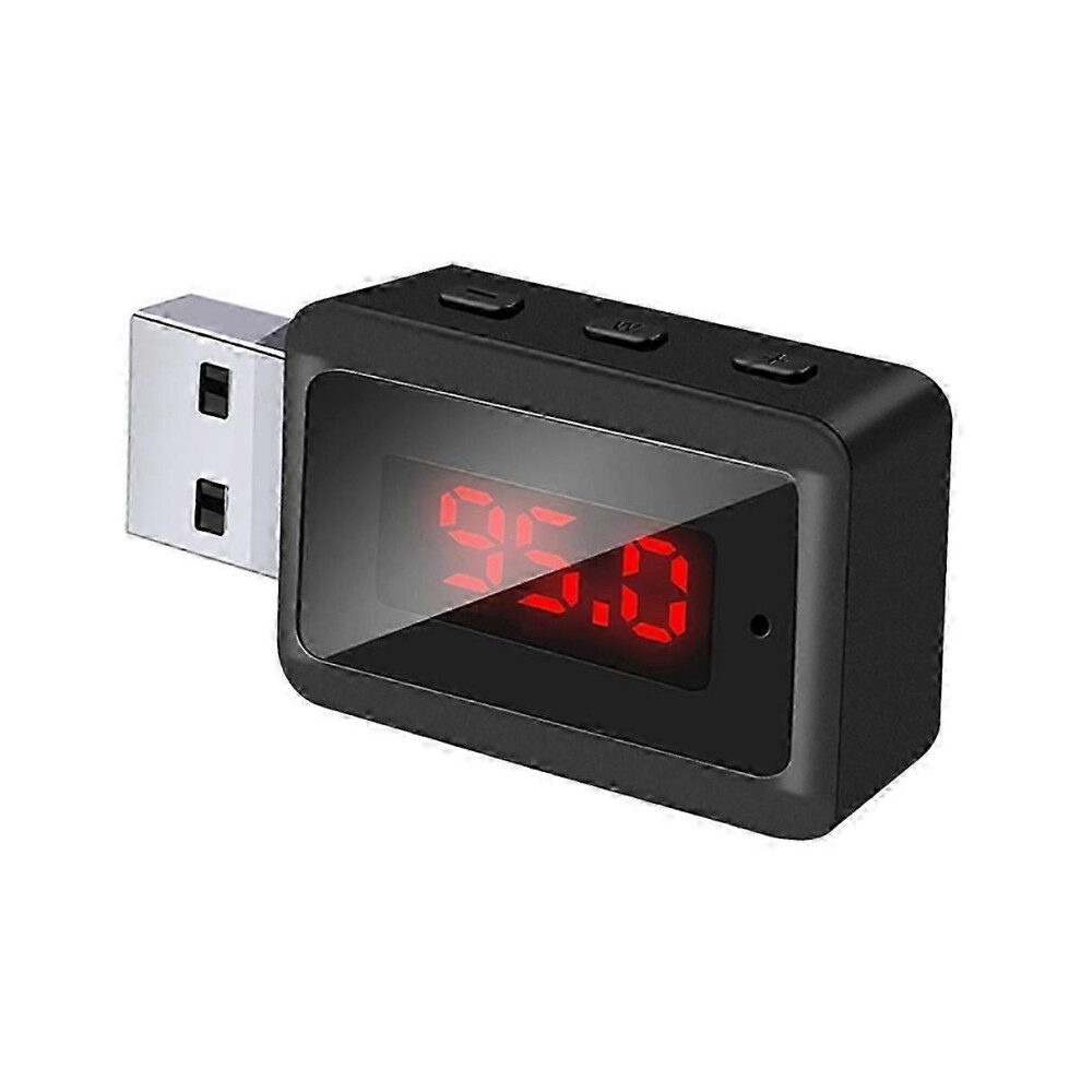 Kikidex (As Show, One Size) Car Bluetooth 5.3 Fm Transmitter Usb Wireless Audio Adapter Hands-Free Calling With Mic Hifi Stereo