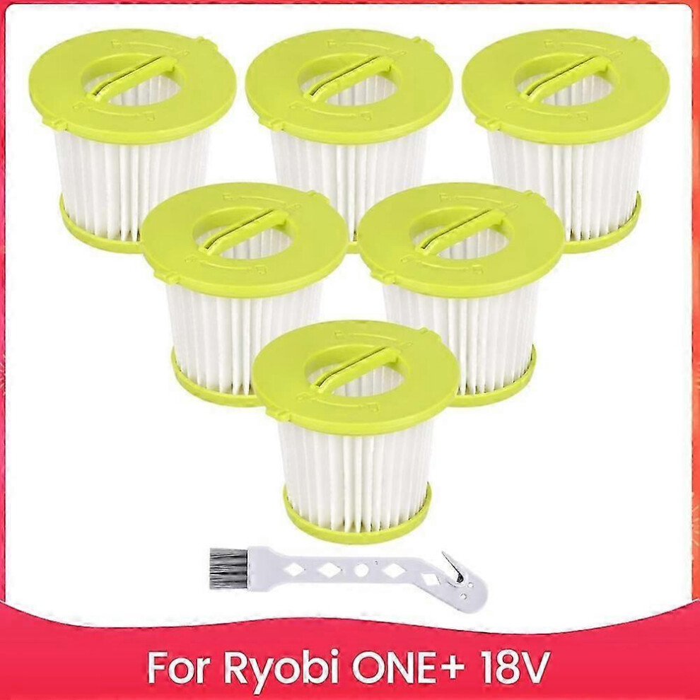 Kikidex (As Show, One Size) 6 Pack Pcl700 Filters Replacement For Ryobi One+ 18V Handheld Vacuum