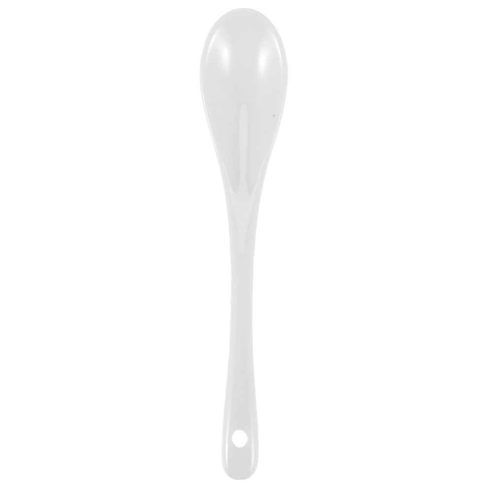 Kikidex (As Show, One Size) 5Pcs White Porcelain Egg Spoons Ceramic Spoons Coffee Spoon Dessert Spoon Mocha Dip Serving Spoon White,Brown