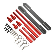 RC Auto Aluminum- & Kohlefasergehäuse-Spannstützen für 1/10 Maßstab, Rot