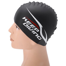 Unisex Schwarze Silikon-Schwimmkappe – Wasserdicht & Elastisch für Erwachsene/Kinder