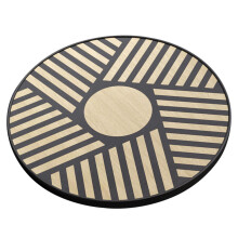 Wobble Board Wooden Rocker Balance Board Non Slip Stability Platform For Seniors And Athletes Black Wood Stripes