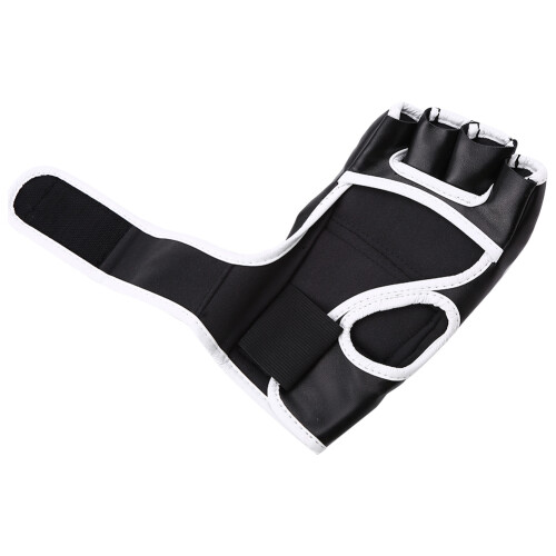 Langlebiger schwarzer PU-Halbfinger-Boxhandschuh für Training & Wettkampf 2