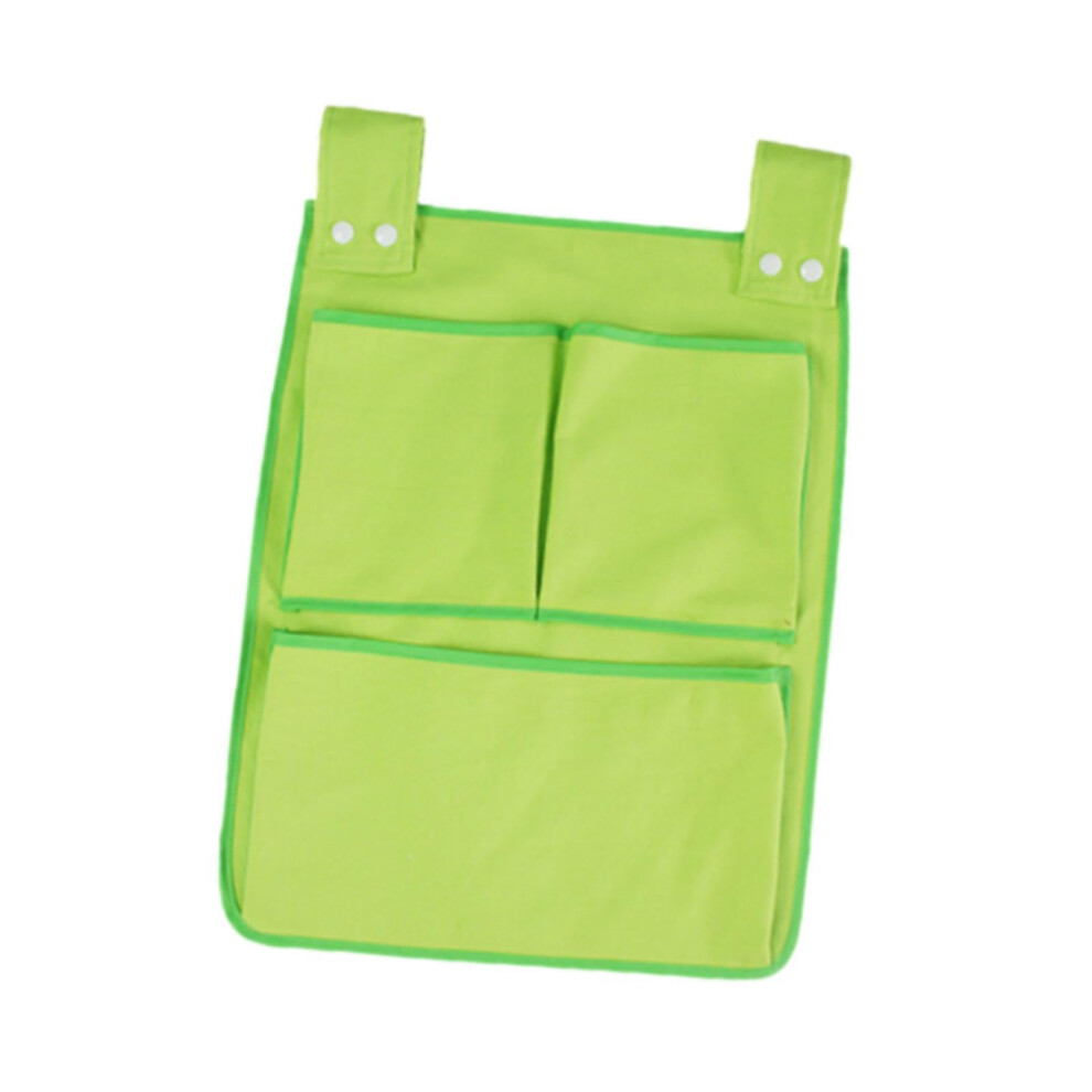 Bedside Hanging Bag For Crib And Bed Rails, Hanging Diaper Organizer For Nursery And Bunk Bed Storage Green