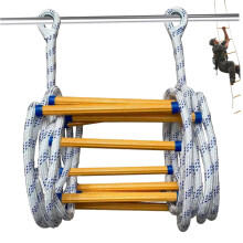 Rope Ladder 10ft Load Capacity Fire-Escape Ladder With Hooks Non-Slip Heavy-Duty Nylon Emergency Rope Climbing Rescue