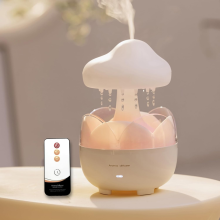 3-in-1-Luftbefeuchter mit Regenwolken-Wassertropffunktion, Fernbedienung, Öldiffusorlampe und Pilz-Luftbefeuchter für das Schlafzi